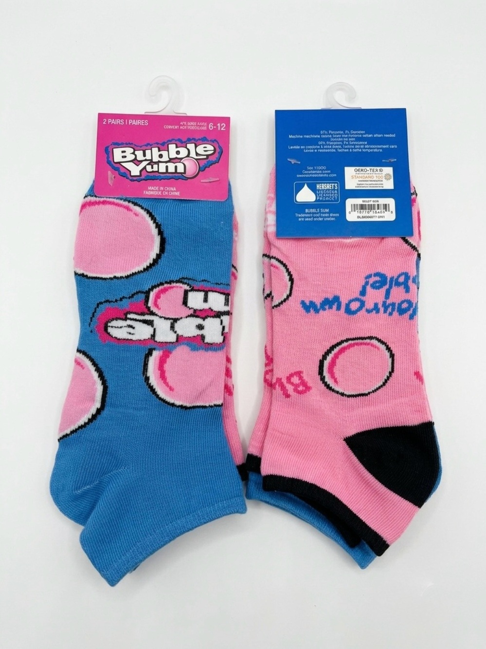 NWT Bubble Yum Novelty Ankle Socks 2-Pack Size 6-12 (New)